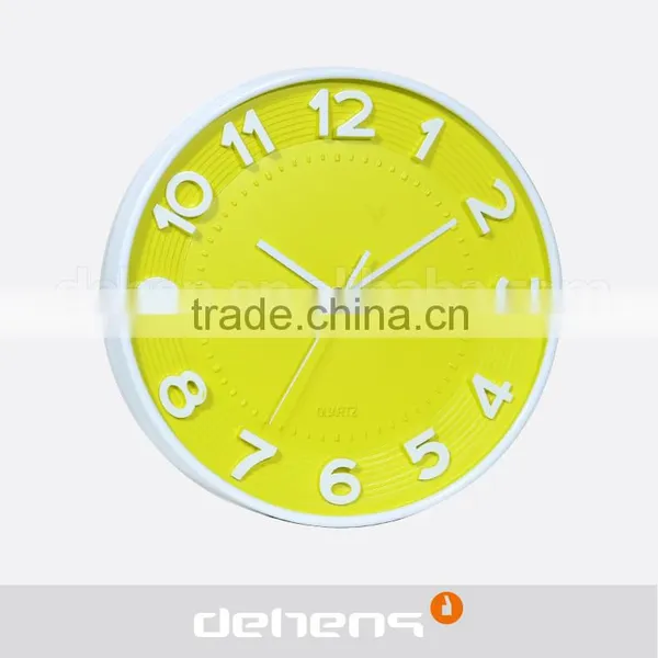 DEHENG Embossed Design and Fresh Plastic Wall Clock photo-2