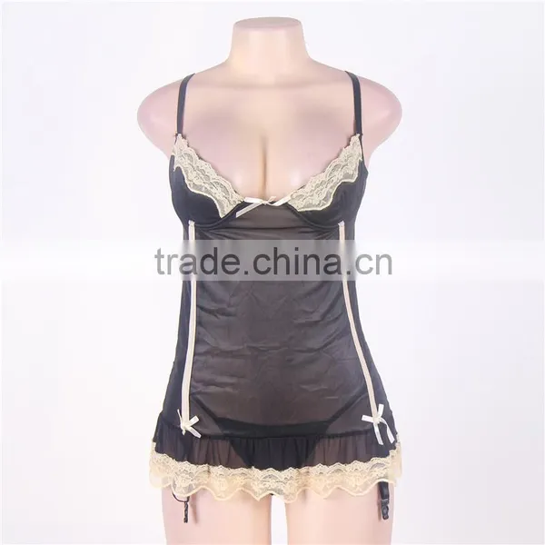 Best Selling Sheer Stretch Satin Girls Sexy Nightwear Erotic Girls Sexy Lingerie photo-4