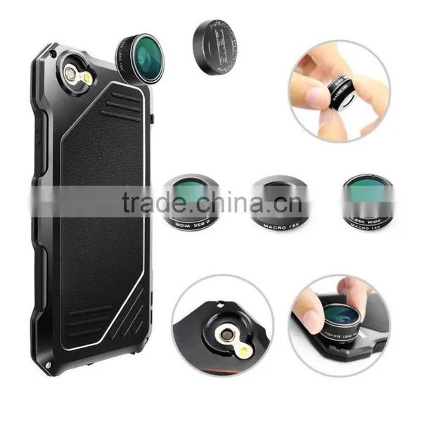 Aluminum Alloy + Silicone 3 in 1 Impact/shockproof Phone Case With Wide Angle Camera Lens photo-3