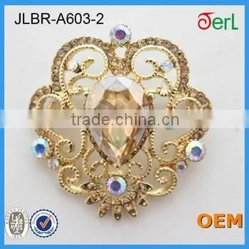 Handmade Accessories Women Brooch Big Peacock Shape Crystal Rhinestone Brooch photo-6