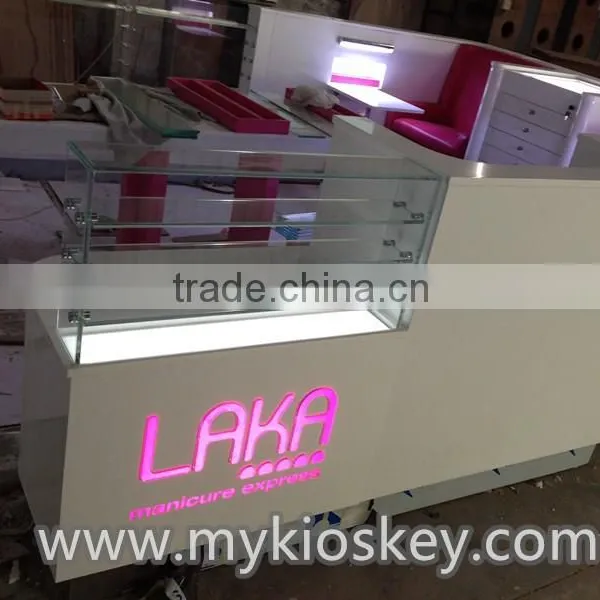 Factory Made Nail Kiosk | Shopping Mall Nail Kiosk Design | Manicure Table With Nail Dust Collector for Sale photo-3