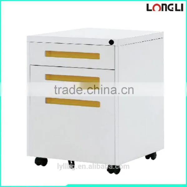 3 Drawers Movable Steel Filing Cabinet , Office Desk Under Mobile Pedstal photo-2