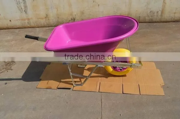 Commercial Pink Poly Tray Wheelbarrow With Single Wheel photo-3