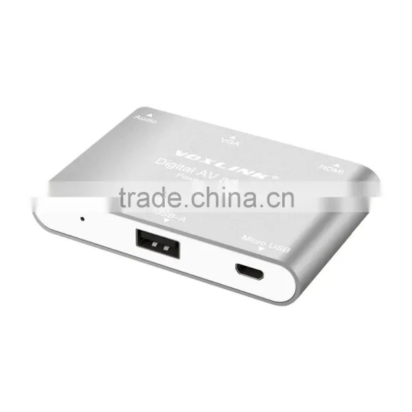Voxlink Digital AV Adapter With VGA+Audio Dual Display Converter Power Silver/ Golden/ Gray photo-2