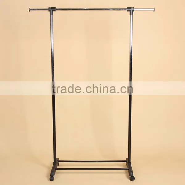 Single Garment Rack Grey Clothes Portable Hanging Rail Two Lockers Wheels photo-2