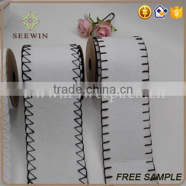 White Felt Fabric Ribbon Roll for Gift Packaging photo-2