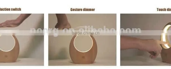 Smart Gesture Control Wood Table Light With Built-in Battery photo-3