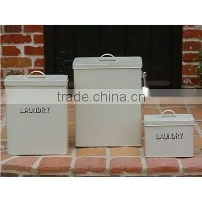 Laundry Powder Storage Box Washing Tablet Retro Metal Container Tin With Scoop photo-5