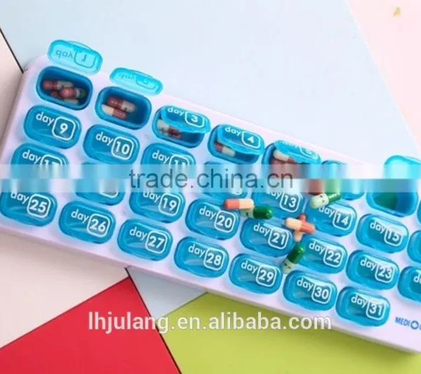 2017 New Design Plastic Pill Organizer 31 Days/plastic Monthly Pill Box photo-4