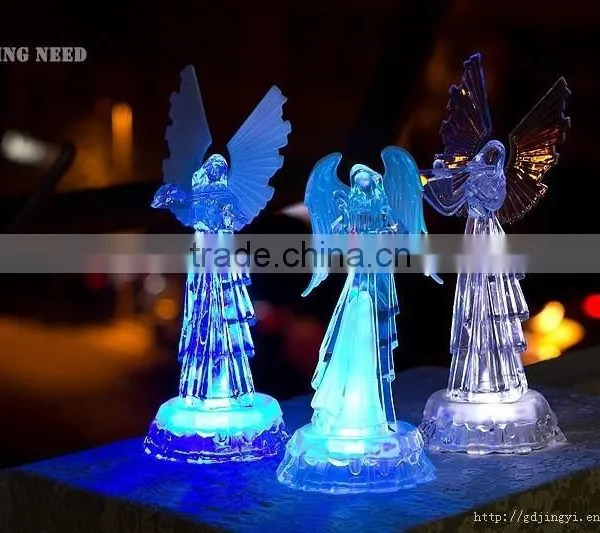 LED Acrylic Christmas Angel With Instrument Figurines photo-5