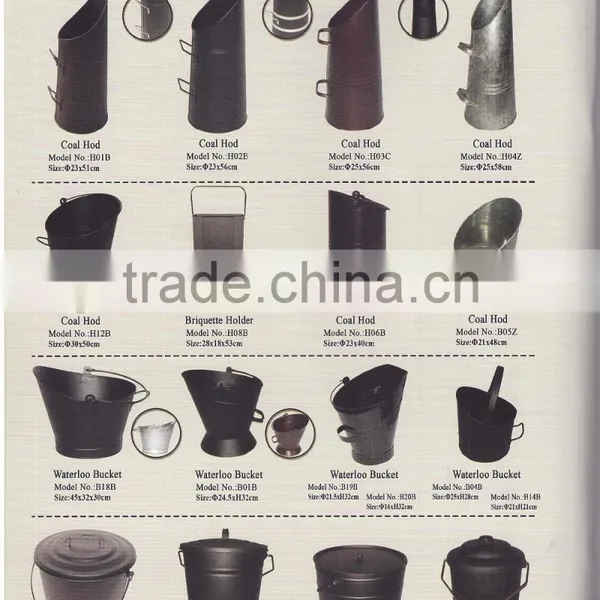Household Big Galvanized Coal Bucket With Wood Handle photo-6