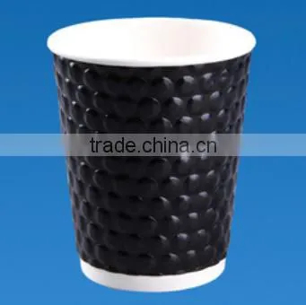 Top Grade Diamond Embossed Disposable Hot Coffee Paper Cup photo-4