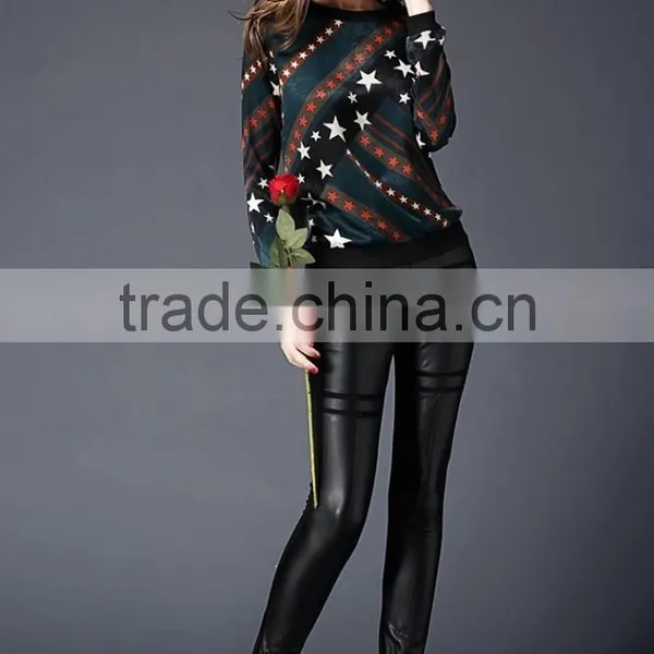Lady Long Sleeve Bulk Cheap t Shirt Fashion Design Printing photo-4