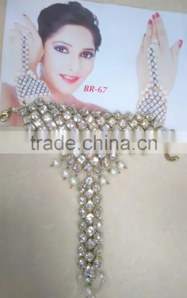 CRYSTAL Single Bracelet With Ring Free Size photo-3