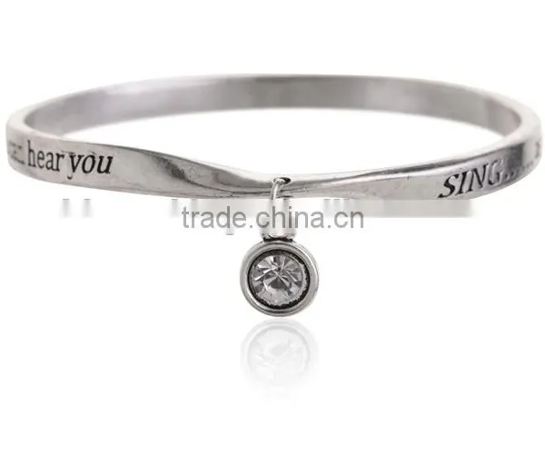 Fully Stocked Metal Equilibrium Bangle Antique Silver Twist Bracelet Bangle Custom Engraved Wedding Bracelet photo-3