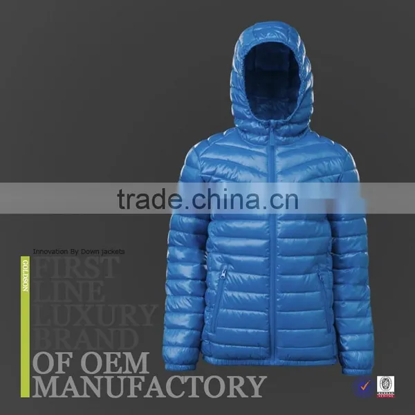 Extra Light Goose Down Jacket With Hood Binding Down Garment