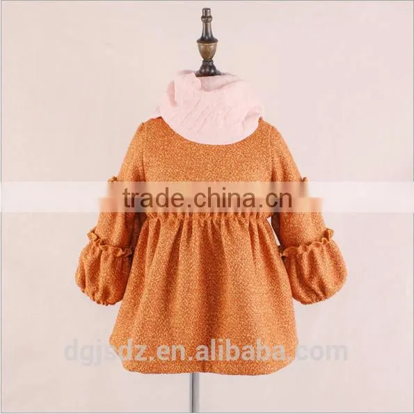 Pure Color Mosaic Dress Kids Girls Frozen Chic Dreses Woolen Dresses for Fashion Girls photo-2