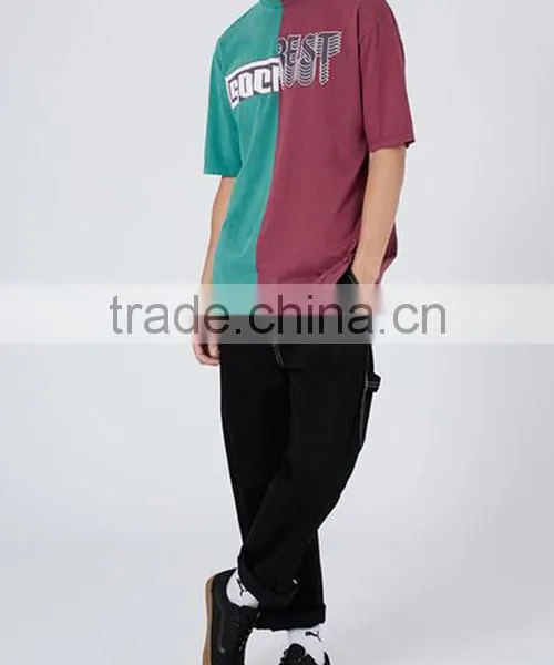 Custom Latest Men Asymmetric Personality Trend T - Shirts photo-5