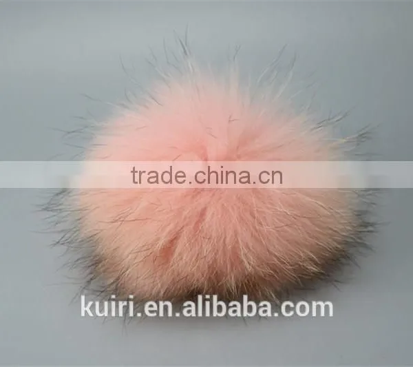 DIY 15cm Raccoon Fur Pompoms Fur Balls for Knitted Hat Cap Beanies and Keychain and Scarves photo-2