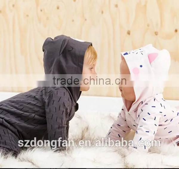 Cute Hooded Romper 100%Cotton Newborn Baby Clothes photo-4