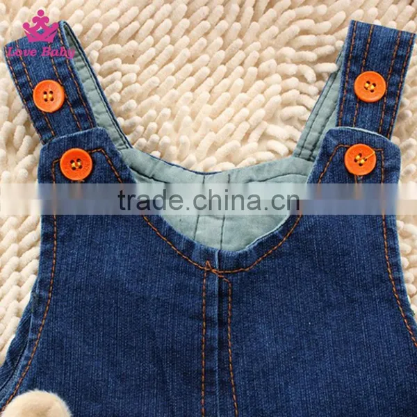 2015 Hot Sale Baby Jeans Children Denim Overalls Kids Carton Bear Fashion Jeans photo-3