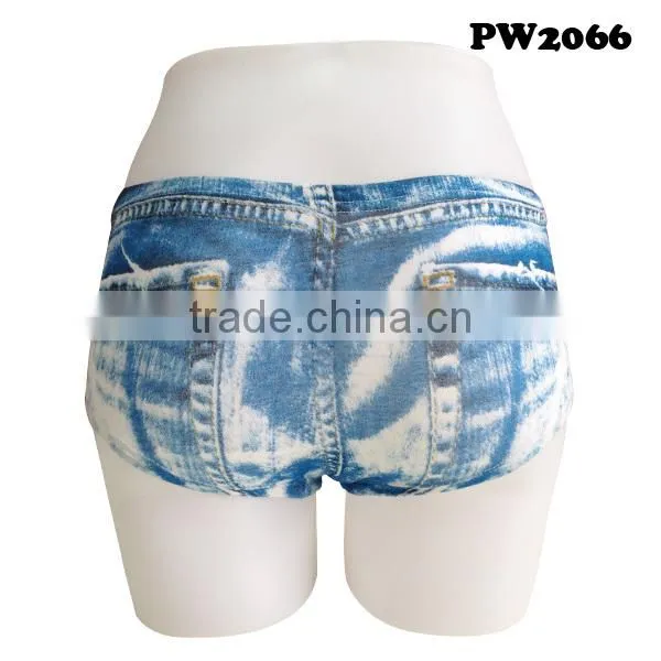 Ladies Boyshort With Imitation Jeans Printing photo-2