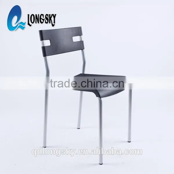 LS-4015 Low Price Modern Dining Room Plastic Chair With Low Back Fancy Wholesale Stacking Chair photo-3