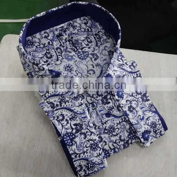 100% Cotton Material New Pattern Printing Custom Hawaiian Shirts for Men 2017 photo-2