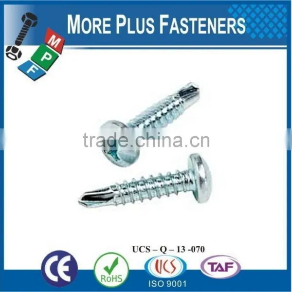 Made in Taiwan Self Tapping Self Drilling Screw With Raised Head Philips DIN 7504N Steel Case Hardened White Zinc Plated photo-6