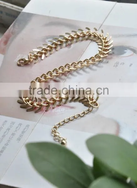 Fishbone Shaped Anklet Bracelet Foot Ankle Chain Bracelet Jewelry photo-5