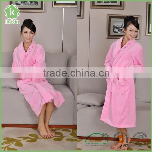 Wholesale Cheap Pink Cute Embroidery Couple Bathrobe photo-3
