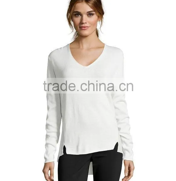 Ladies Custom Design Wholesale Plain Pullover Sweater photo-2