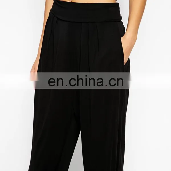 Fashion Elastic Band Leg Open Women's Harem Pants photo-3