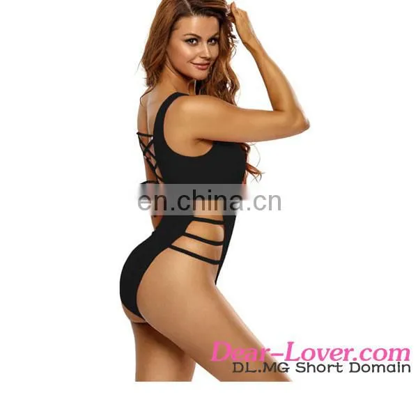 Royal Blue Strappy High Leg Lace Up Back One Piece Swimsuit Sexi Ladies Mature Bikini Swimsuits photo-5