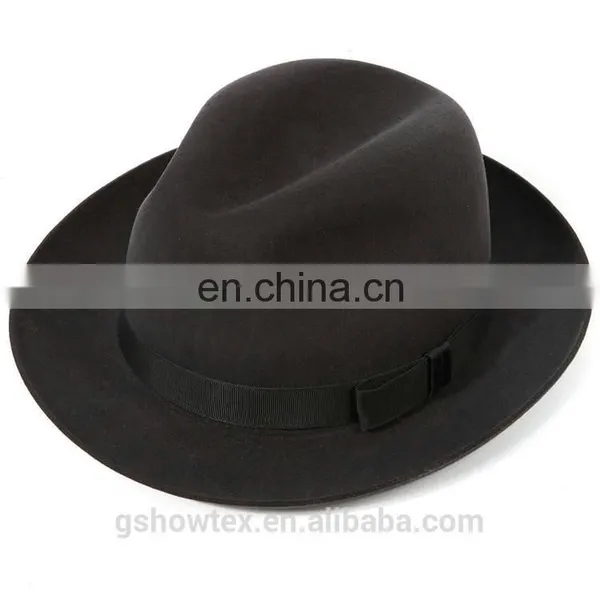 Dark Khaki Lady's Wool Custom Fedora Hat With Bow