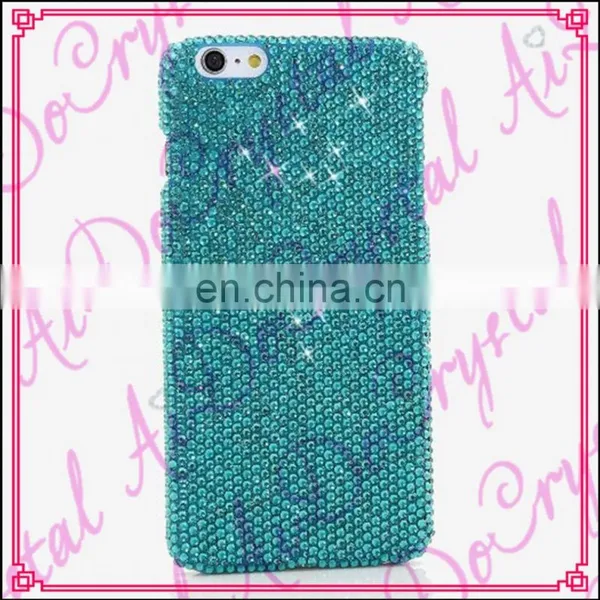 Aidocrystal Blue Bling Crystal Phone Case Custom Design Cell Phone Case for Sumsung Galaxy S7