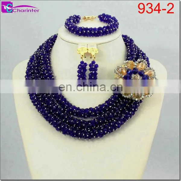 Nigeria Beads Gold Color Beads Necklace African Jewelry Sets Beads Fashion Jewelry Set photo-2