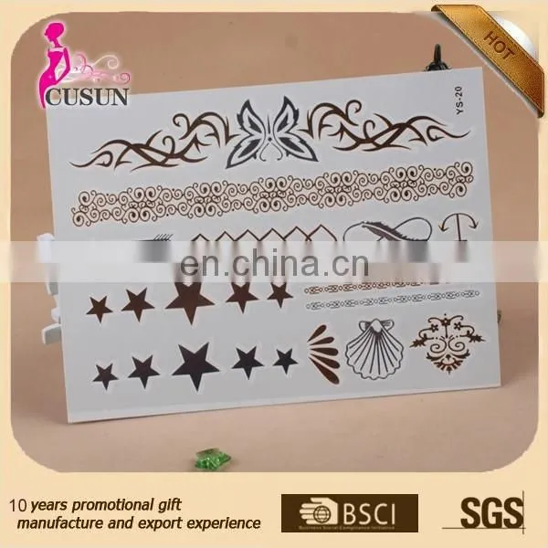 Gold/Silver Body Jewelry Sticker Deco Non-toxic Metallic Temporary Tattoo photo-4