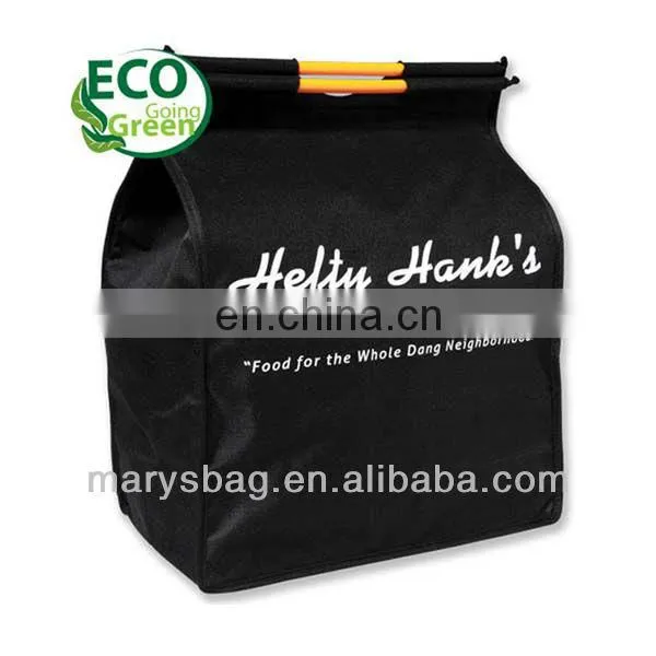 Insulated Recycled Shopping Bag With Reflective Aluminum Foil Lining and Plastic Carrying Handles