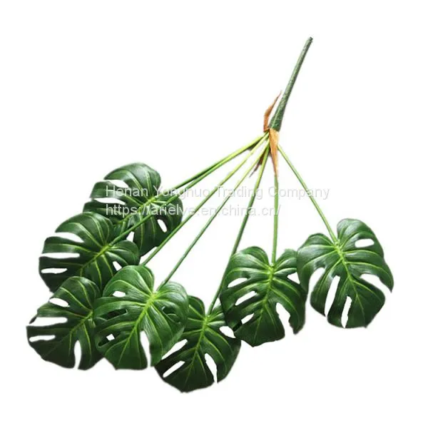 High Grade Green Plant 7 Branches Real Touch Turtle Leaf Artificial Plants photo-4