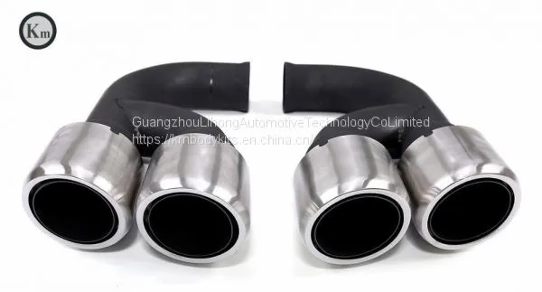 Km for Cayenne S Style 958 2011-2014 Exhaust Tip Exhaust Pipes Muffler Tips Tail Pipe Black Titanium photo-5