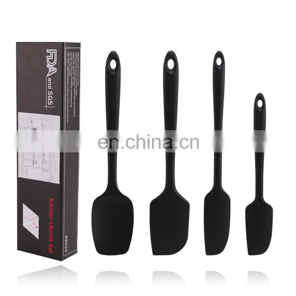 Hot Selling Food Grade Silicon Spatula Kitchen Baking Silicone Rubber 4pcs Kitchen Baking Scraper Set photo-2