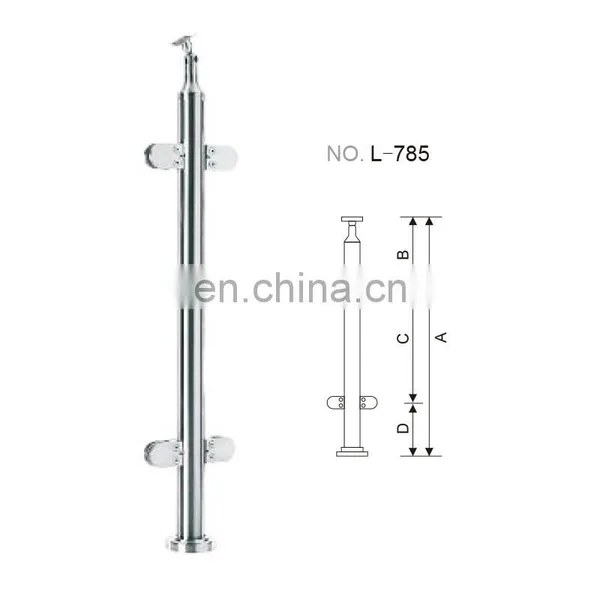 Sonlam L-785, Glass Railing Stainless Steel Handrail Post photo-2