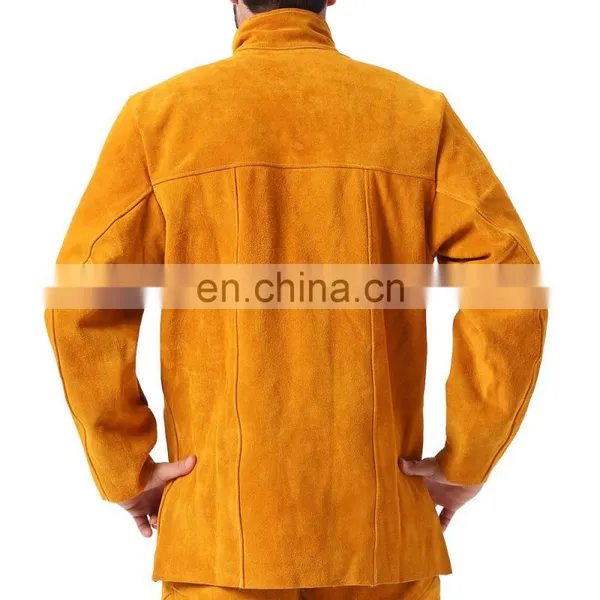 Economy Mens Brown Long Split Cowhide Leather Welding Chaps photo-4