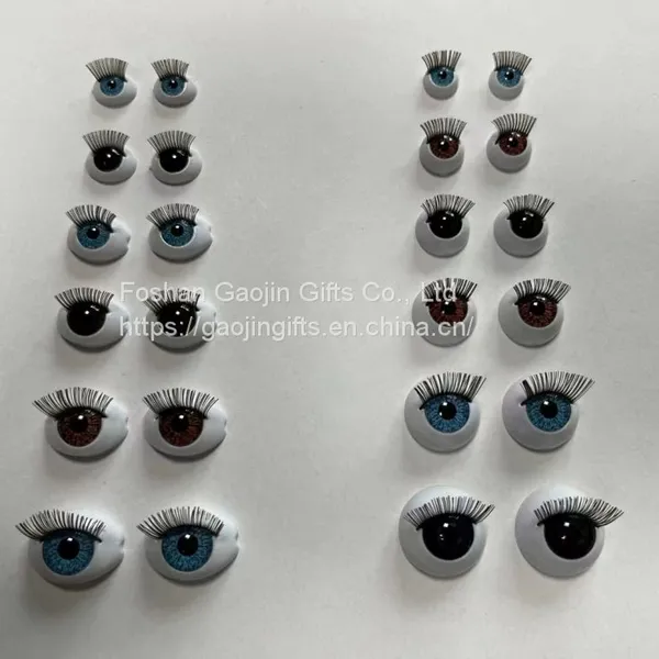 Plastic Oval Fix Doll Eyes With Eyelash photo-2