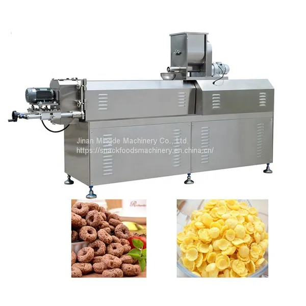 2024 Popular Twin Screw Extruder Corn Flakes Extruding Making Machine Breakfast Cereal Corn Flakes Production Line photo-3