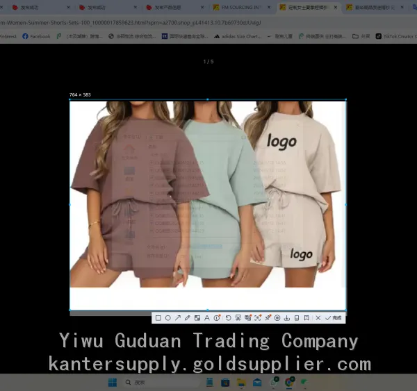 Custom Women Summer Shorts Sets 100% Cotton Short Sleeve T Shirt Shorts 2 Pieces Set From Bangladesh photo-3