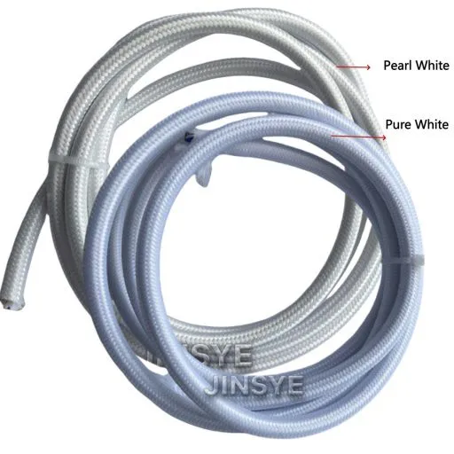 Customise UL Cable 2 Core 3 Core 0.824mm² Matt Shinny Silver Dark Silver Colour Round Cotton Fabric Braided Wire Cable photo-2