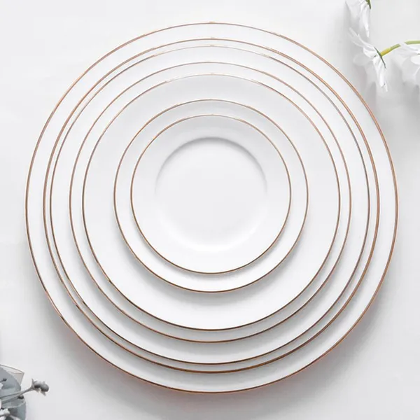 HOMTE Fine Bone China Plate Wholesale OEM Platters Serve for 5 Stars Hotel Rimmed Coupe Oval Shapes photo-2