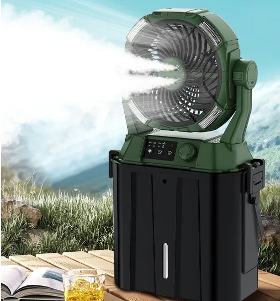 Camping Fan With Mist Spray, USB Rechargeable Battery Fan, Long Lasting Battery Life Personal Cooling Fan, 4-in-1 Humidifying Mist Fan